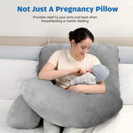 Pregnancy Pillow U Shaped Full Body Soft Maternity Pillow 70 Inch with Removable Velvet Cover