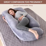 G-Shaped Pillow for Full Body Pregnancy Women, Removable Washable Cover, Sleeping Support for Belly Back Hips Legs