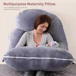 G-Shaped Pillow for Full Body Pregnancy Women, Removable Washable Cover, Sleeping Support for Belly Back Hips Legs