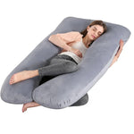 G-Shaped Pillow for Full Body Pregnancy Women, Removable Washable Cover, Sleeping Support for Belly Back Hips Legs